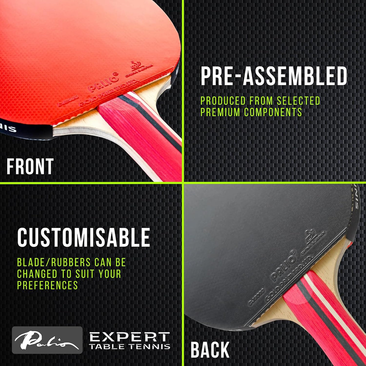 Palio Master 3.0 Table Tennis Bat & Case | ITTF-Approved Intermediate Ping Pong Racket | Allround Speed, Spin and Control