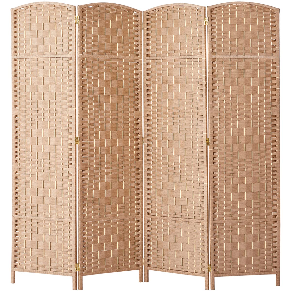 Rose Home Fashion Room Divider, 6 ft Tall Room Dividers and Folding Privacy Screens, 16in Privacy Screen 6 Panel Dark Coffee Space Temporary Wall Foldable Partition Separation
