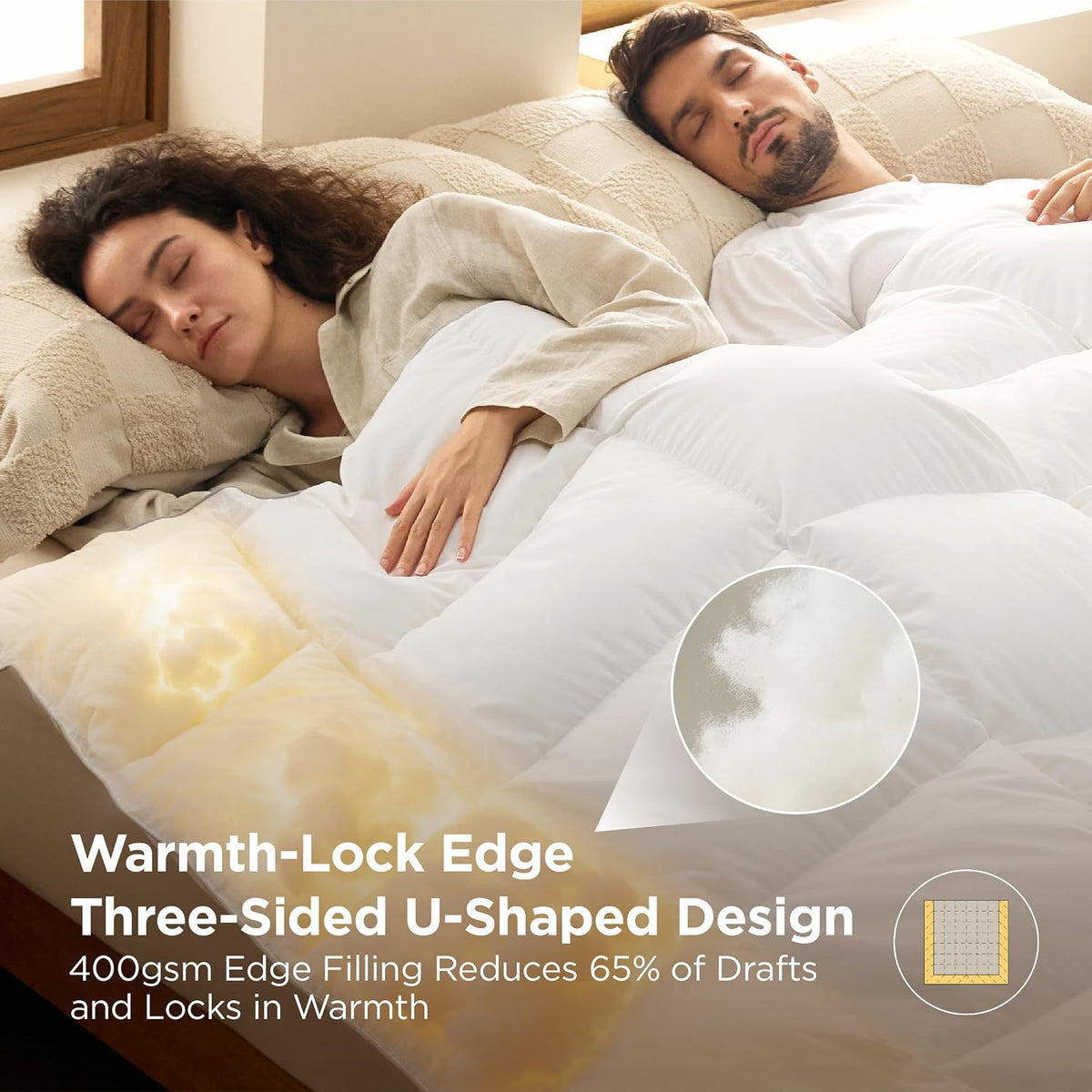 Bedsure PureWoven Feather Down Comforter King Size, All Season Duvet Insert