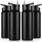 32 oz Insulated Water Bottle Bulk 8 Pack, Stainless Steel Sports Water Bottles with Straw Lid & Wide Mouth Lids, Double Walled Vacuum, Leak Proof, White