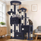 Gitelsnour Sturdy Cat Tree Tower, 3 XXL Condos for Large Adult Cats GCT036W