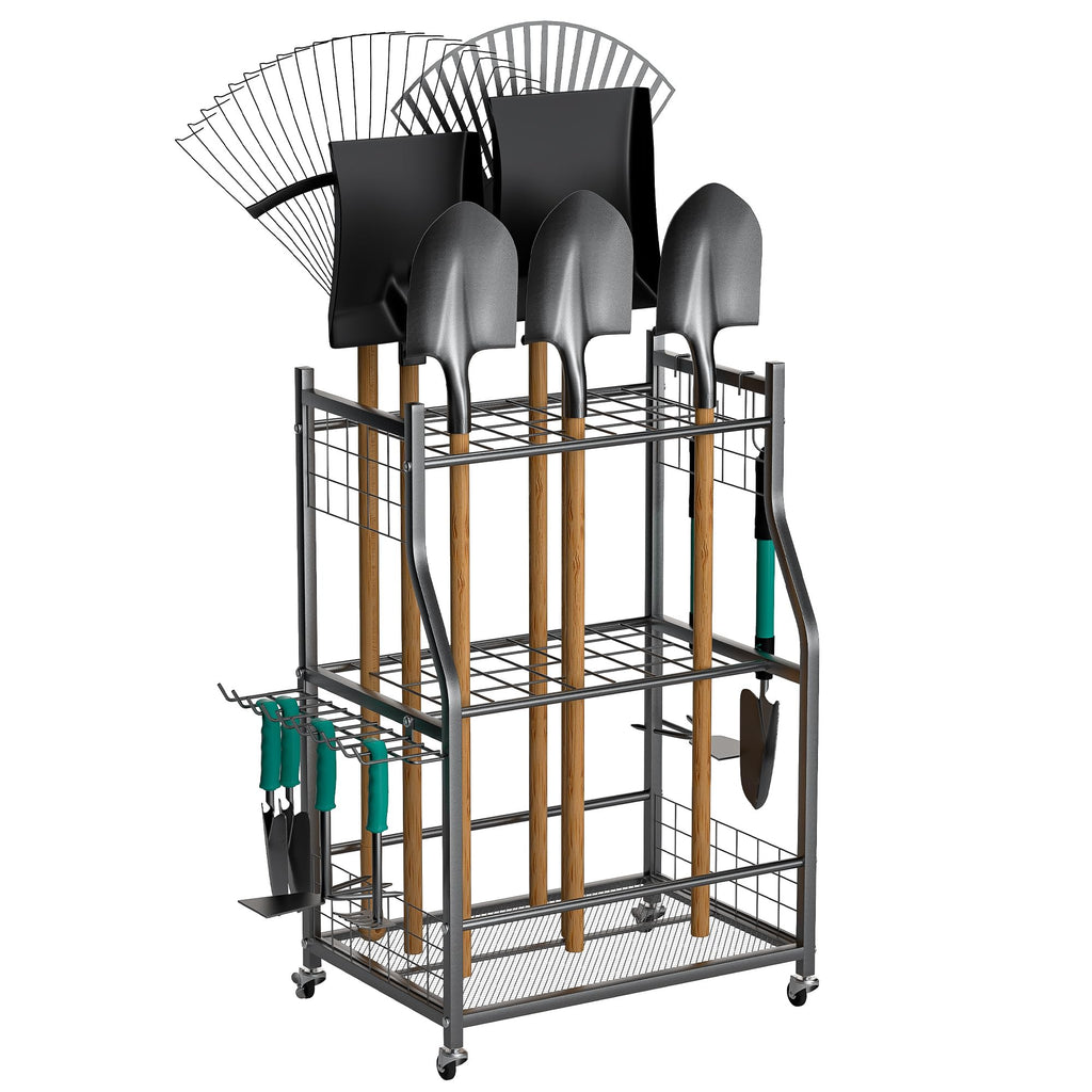 EVERHANGER Garden Tool Organizer Stand, Garage Tool Storage Organization