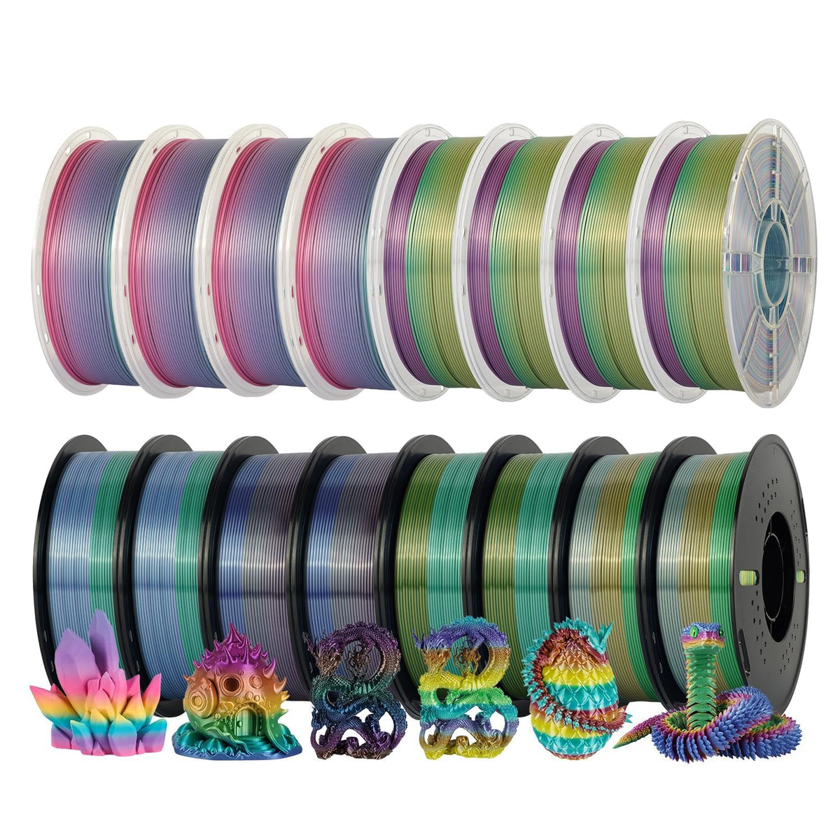 Kingroon 16KG PLA Filament Bundle 1.75mm 3D Printer Filament Multicolor Pla Filament Bulk for Most 3D Printer, Dimensional Accuracy +/- 0.02 mm, 1kg Spool,16 Rolls,16 Colors