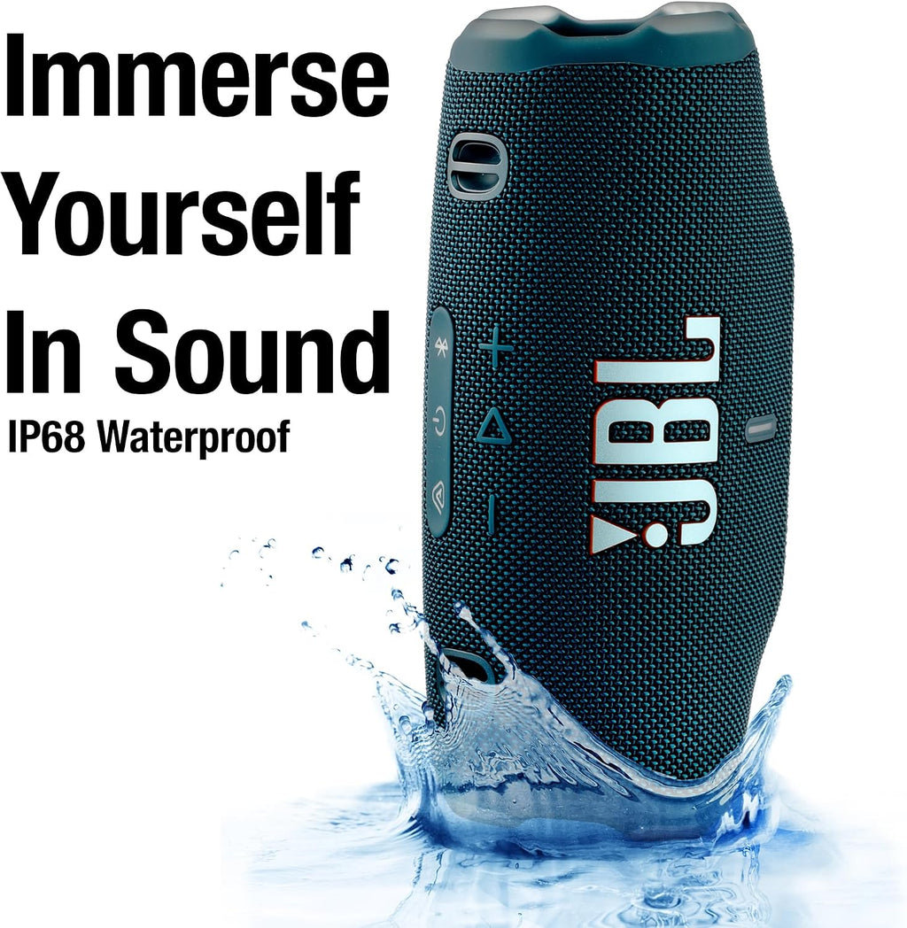 JBL Charge 6 Portable Bluetooth Speaker (Blue) | IP68 Waterproof, DustProof, and DropProof, Outdoor Wireless Audio |28Hrs Playtime + Travel Case Bundle