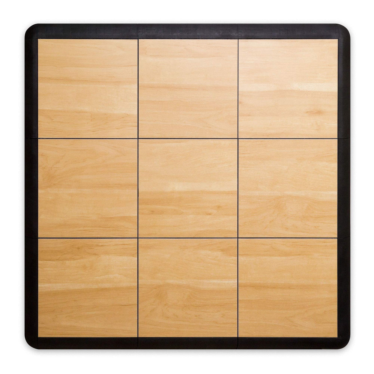 Big Floors 3X3LUXBLAKFLOOR Modular Interlocking Lightweight Plastic Dance Floor Kit (3' x 3'), Luxury Black, 21 Piece