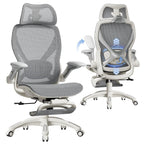 ELABEST X100 Ergonomic Mesh Office Chair with Footrest, Big and Tall Hone Desk Chair with 5D Flip-Up Arms, Adjustable 3D Lumbar Support,Gaming & Executive Computer Chairs