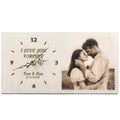Large Personalized Wooden Clock - Customizable with Photos and Text, Battery Operated