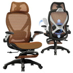 ELABEST X100 Ergonomic Mesh Office Chair with Footrest, Big and Tall Hone Desk Chair with 5D Flip-Up Arms, Adjustable 3D Lumbar Support,Gaming & Executive Computer Chairs