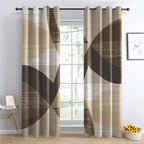 Boho Mid Century Blackout Curtains, Thermal Insulated Room Darkening Grommet Drapes for Bedroom Living Room, Modern Abstract Leaf Geometric Window Treatments, 108 Inch Drapes 2 Panel Set