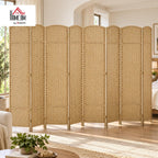 HOMCOM Room Divider 8 Panel Folding Privacy Screen 5.6' Tall Nature Wood