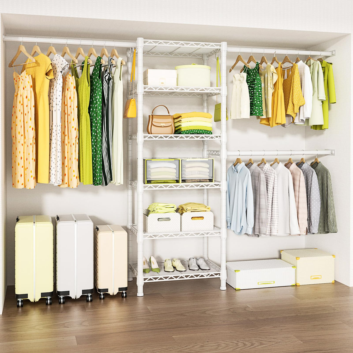 Ulif M5 Wall Mounted Clothes Garment Rack, Heavy Duty Closet Storage System