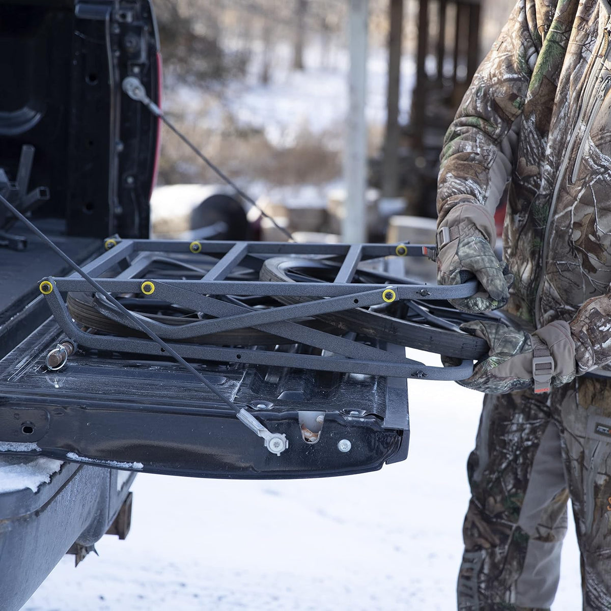 Rivers Edge® Game Cart, Haul Large Game, Tri-Fold Design, from Folded to Full Use, Durable, 300 lb. Hauling Capacity, RE790 Black