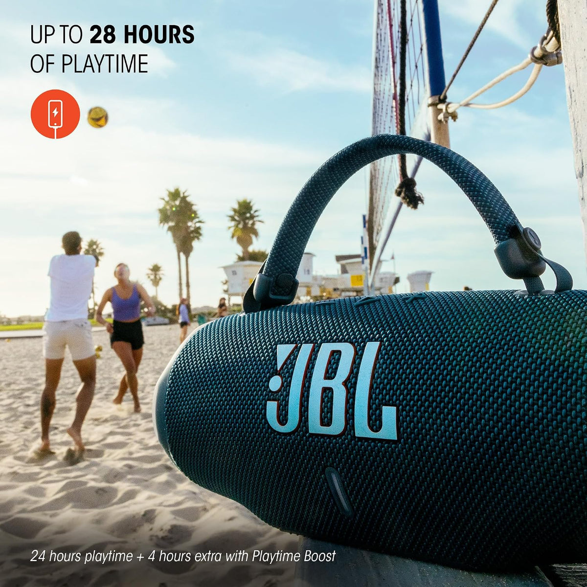 JBL Charge 6 - Portable Waterproof & Drop-Proof Bluetooth Speaker, Bold Pro Sound with AI Sound Boost, 28Hrs of Playtime, Built-in powerbank & Comes with a Sturdy/Removable Carrying Strap (Squad)