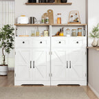 Farmhouse Storage Cabinet with Drawers, Small Kitchen Pantry Cabinet, White