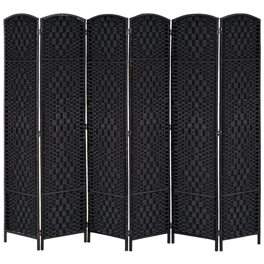 HOMCOM Room Divider 6-Panel, 6FT-Tall Folding Privacy Screen, Natural