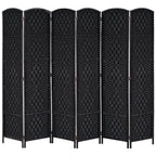 HOMCOM Room Divider 6-Panel, 6FT-Tall Folding Privacy Screen, Natural