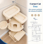 Hey-brother Cat Tree Tower for Indoor Corner with Spacious Condo, MPJ062MJ