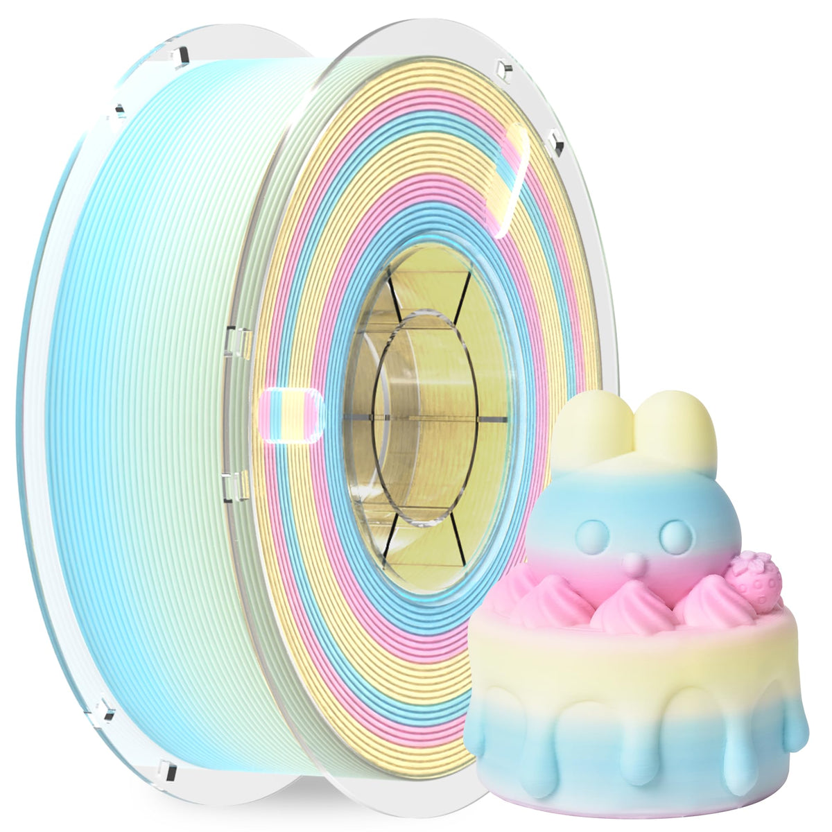 RAMBERY Silk Rainbow PLA 3D Printer Filament Bundle, 10 Colors Total 10kg, 1.75mm Multicolor Gradient 3D Printing Filament for Most FDM 3D Printers, 1KG Spool (2.2lbs) x 10 PCS