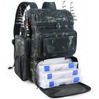 Fishing Tackle Backpack With Rod Holders,45L Large Tackle Bag & Fishing Tackle Backpack for Fishing,Camping, Hiking,Camouflage Blue