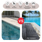 68 Pcs Interlocking Deck Tile (11.42"x11.42"), 61.60 Sq.Ft Deck Flooring Outdoor Waterproof All Weather, Flooring Tiles for Balcony, Backyard, Indoor & Outdoor, Dark Gray