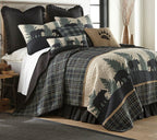 BLACK FOREST DECOR Timberland Plaid Bear Quilt 90" Wx90 L