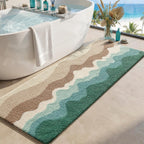 LUMI Beach Bathroom Rug Oval Soft Microfiber Absorbent Bath Mat 30x60