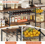UPOSOJA 62.4in Large Bakers Rack with Power Outlet, 5-Tier Coffee Bar