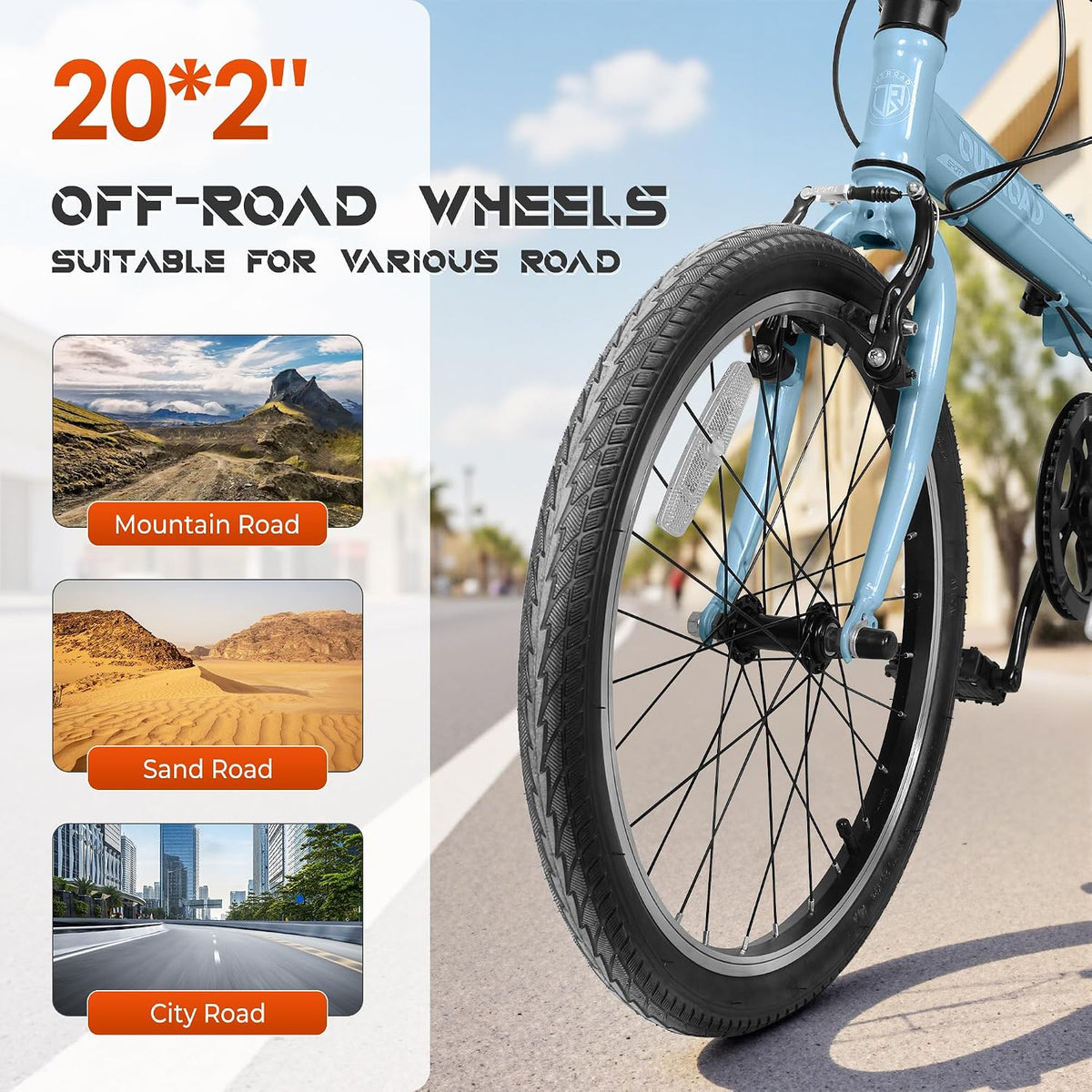 20 inch Folding Bike, Foldable Bicycle for Adults with 7 Speed Derailleur, Lightweight Collapsible Bicycle for City Commuting, Fold Up Bike Men Women Teenagers