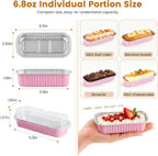 Mini Cake Pans with Lids, 600 Pack Pink 6.8oz for Picnic Desserts