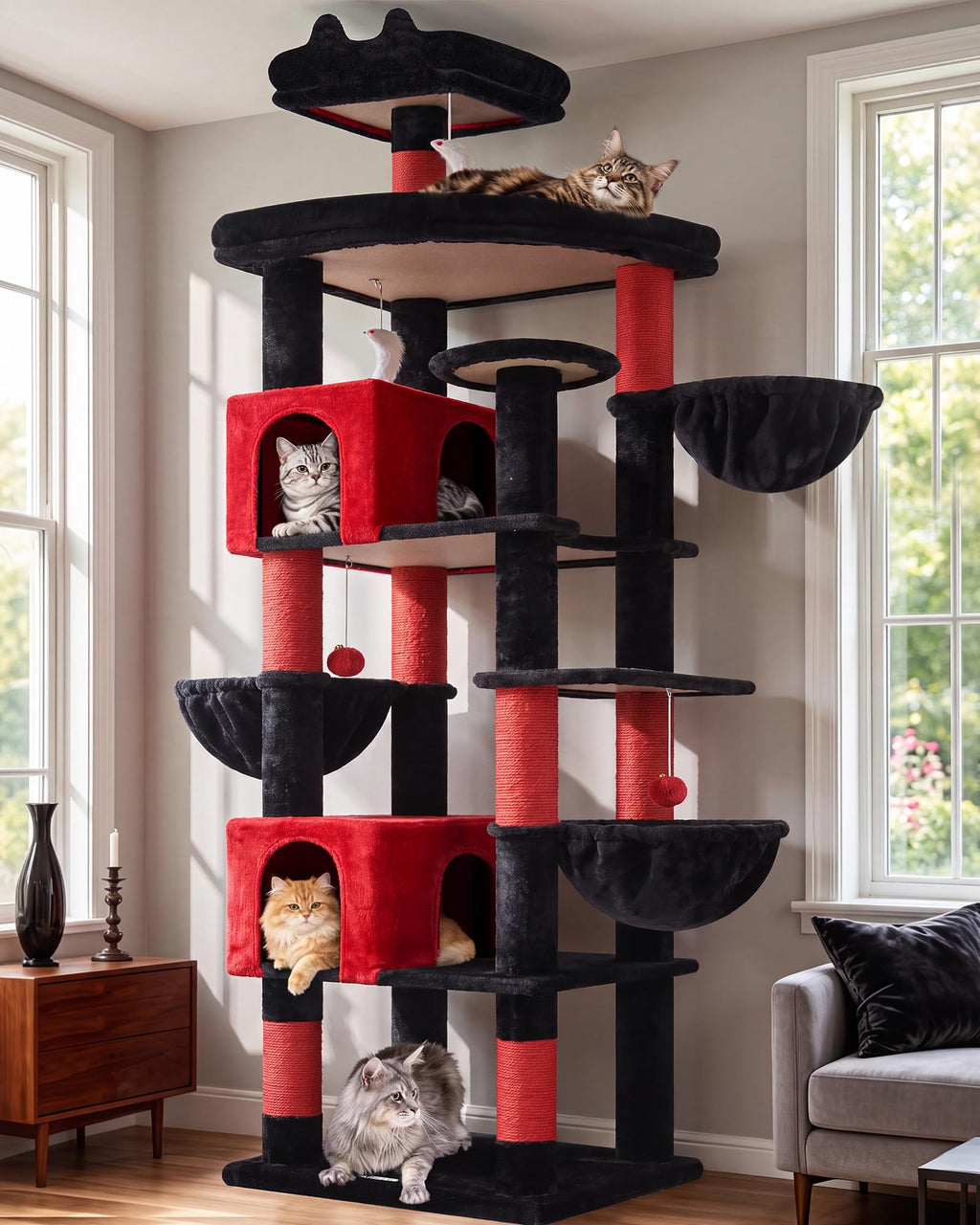 Globlazer 82in Extra Large Cat Tree Tower for Indoor Cats Large Adult, S82