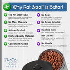 Medium Cat Up To 30lb Pet Food Storage Canister with Scoop – Durable & Airtight for Freshnesss, Minimalist Design & Recyclable, Huge Large Metal Container (Cat Bin - Medium Size)