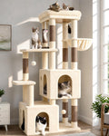 Globlazer Heavy Duty Cat Trees for Big Cats Maine Coon, F61, Light Grey