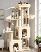 Globlazer Heavy Duty Cat Trees for Big Cats Maine Coon, F61, Light Grey