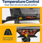 VIVOHOME Oval Cast Iron Grill with Interchangeable Grates & Griddle