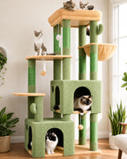 Globlazer Heavy Duty Cat Trees for Big Cats Maine Coon, F61, Light Grey
