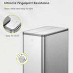 EKO X-Wing 50L / 13.2 Gallon Slim Step Trash Can, Stainless Steel Kitchen Garbage Bin with Dual Wing Lid, Soft Close, Removable Inner Bucket for Kitchen or Home