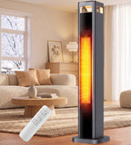 AKIRES Space Heaters for Indoor Use Large Room,1500W Electric Heater with Thermostat,4 Modes,120° Oscillation,24H Timer & Remote,Safety Protection,Fast Heating Portable Heater for Bedroom,Office,Black