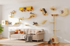13-in-1 Cat Wall Shelves, Moon & Bridge Cat Wall Furniture, Beige