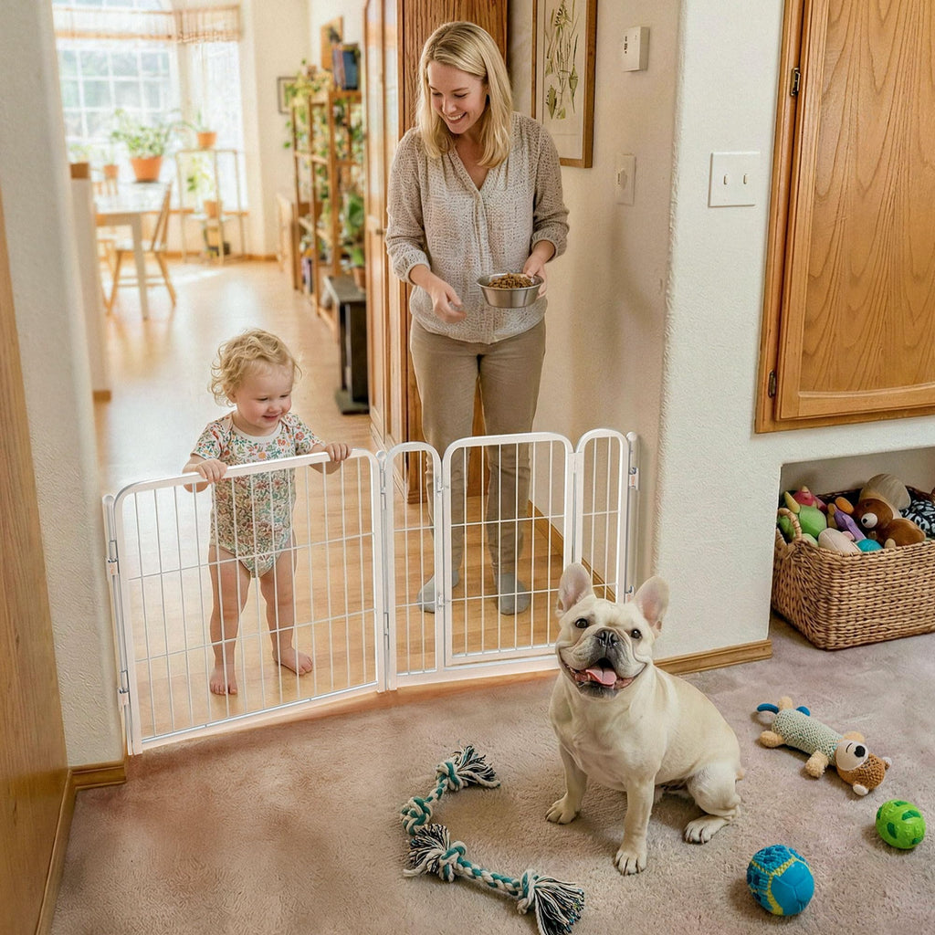 FXW Dog Gate, Extra Wide Adjustable for Openings Up to 165", 32" H
