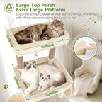 Globlazer Z78 Heavy Duty Cat Tree for 20lbs Large Adult Cats, Beige