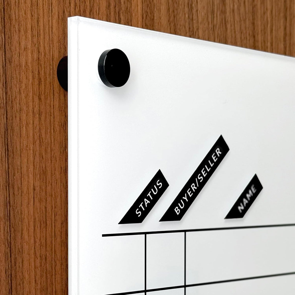 Real Estate Pipeline Board, 31 x 23 Inches, White Acrylic Dry-Erase Deal Tracking Board for Agents, Includes 110 Vinyl Stickers and Mounting Hardware, Made in USA