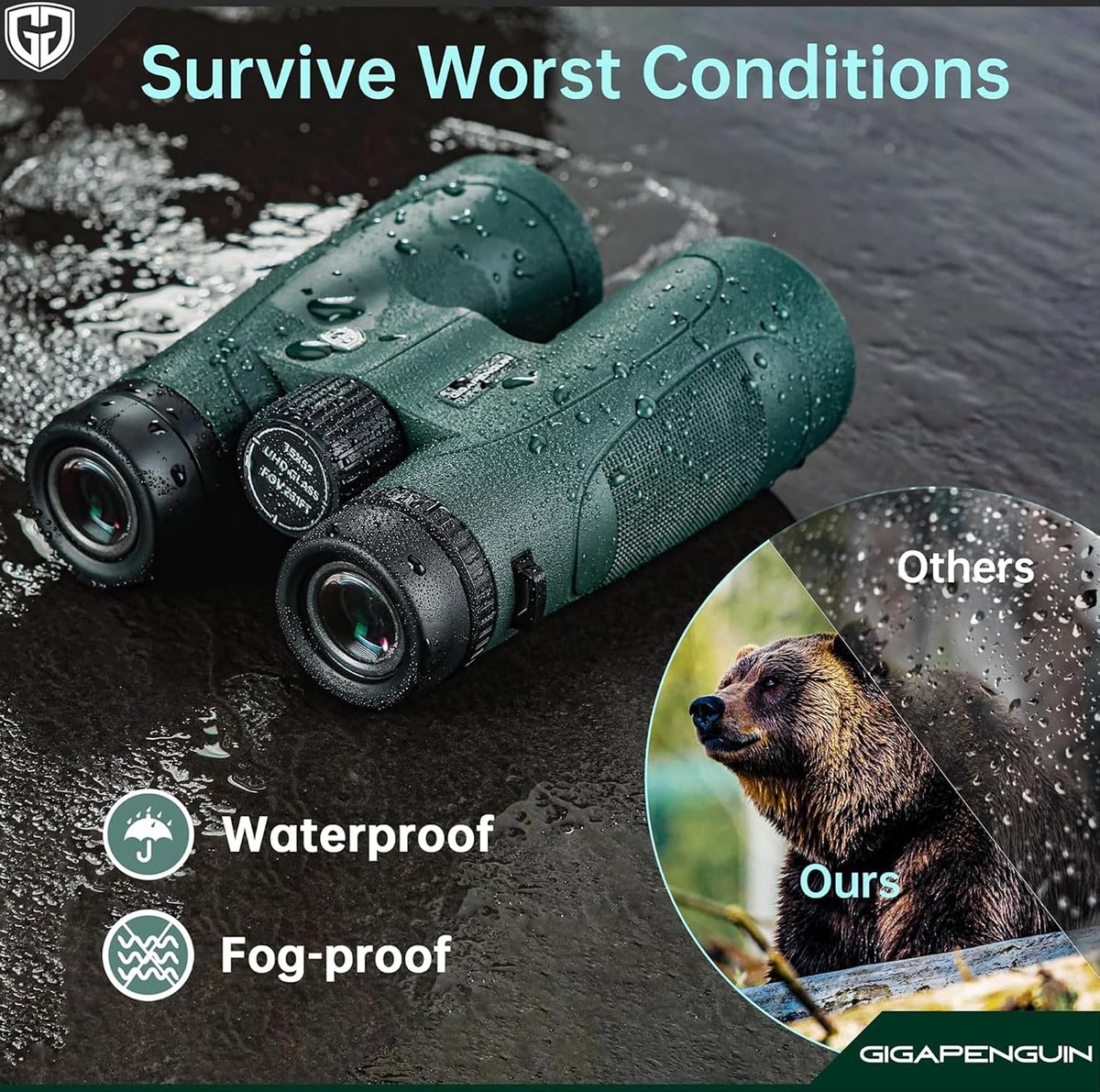 Outgear Optic Edge Binoculars, High Powered with Upgraded Phone Adapter