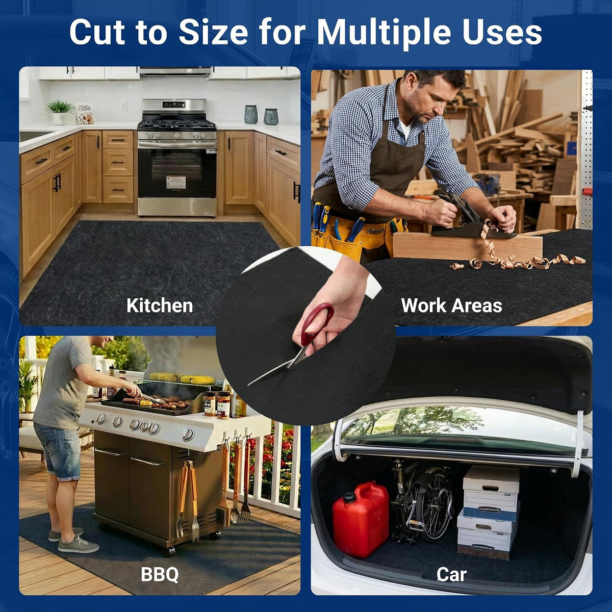 FLEXIMOUNTS 22x9 Ft Extra Large Garage Floor Mat - Waterproof Oil Absorbent Surface, Stay-in-Place Garage Flooring Roll for Under Car (Includes Double Sided Tape)