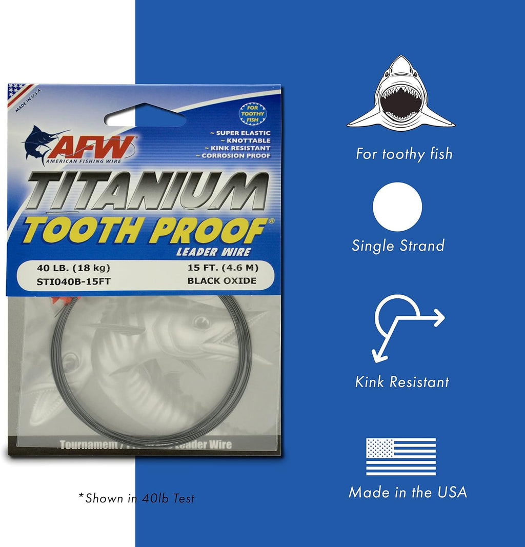 AFW Titanium Tooth Proof, Single Strand Leader Wire