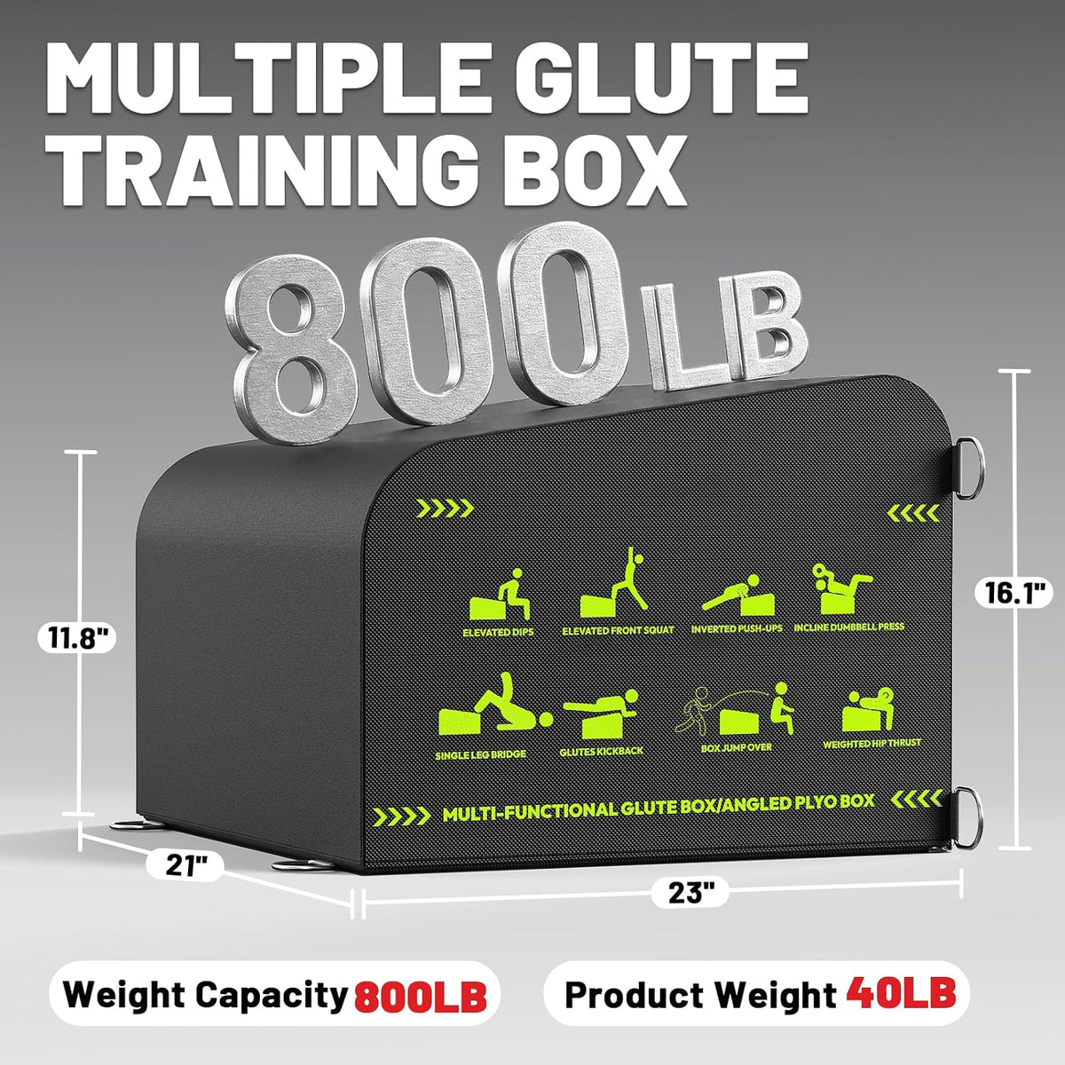 Hip Thrust Box Multifunctional Angled Glute Box for Hip Strength Ab Workout