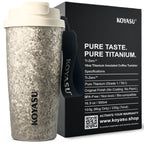 KOYASU Ti-Zero 16oz Pure Titanium Cup - Ultralight Camping Gear - 42% Lighter than Steel, Rugged Crystallized Matte Finish for Hiking & High-Performance Adventure, Double Wall Vacuum Flask (Frost)