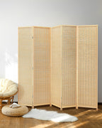 JOSTYLE 6 Panel Folding Privacy Screen 6ft Bamboo Freestanding Room Divider