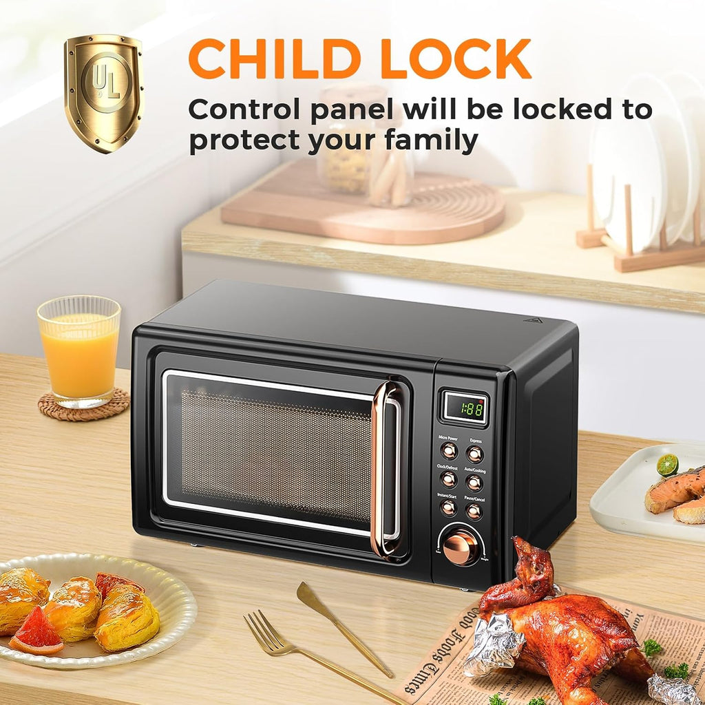 0.7Cu.ft Mini Microwave Countertop w/ 5 Micro Power, 700W