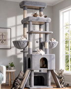 Globlazer Z78 Heavy Duty Cat Tree for 20lbs Large Adult Cats, Beige