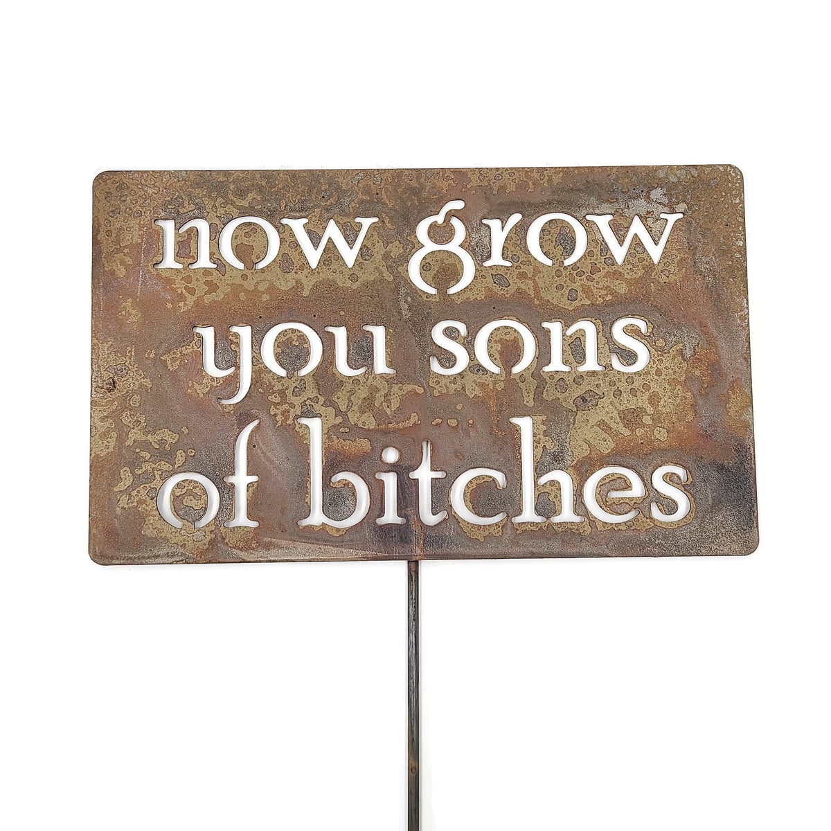 Funny Garden Stake 20 to 33 Inches Tall (No Pesticides Please, XL 33" Tall)